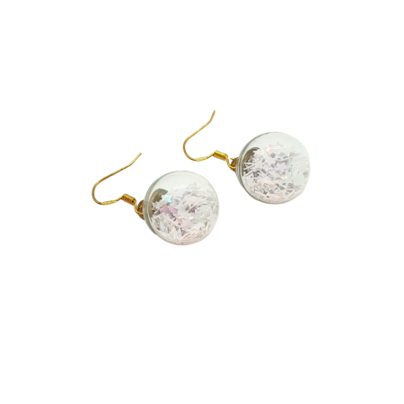 earrings steel gold glass balls with stears1